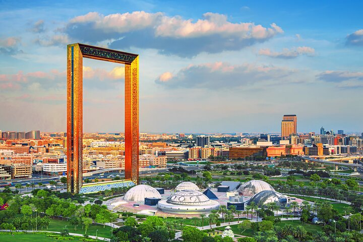 Experience breathtaking views of both old and new Dubai from the iconic Dubai Frame where architecture meets history. Enjoy a seamless visit with prepaid entry tickets.